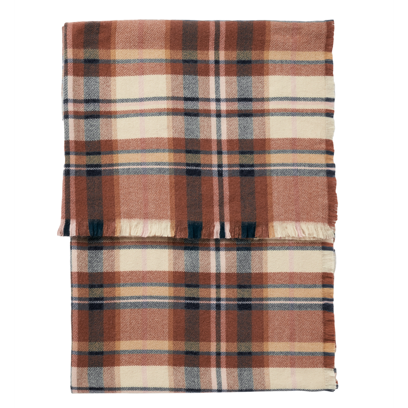 Joules Bracewell Large Check Blanket Scarf - Brown Check-1
